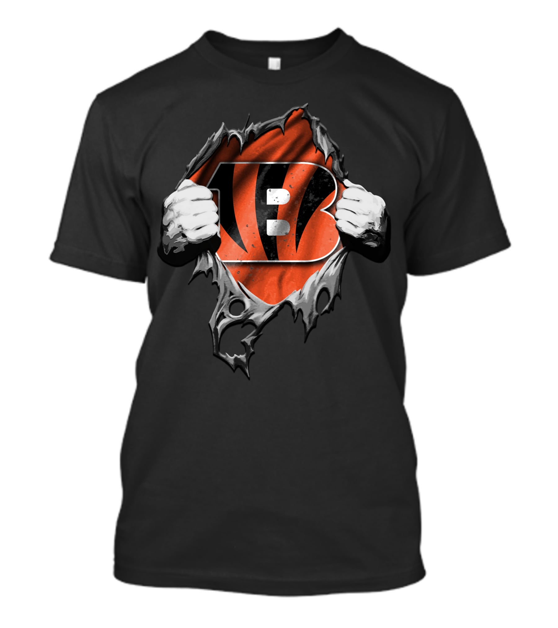 Torn V2 Cincinnati Bengals Orange B T-Shirt