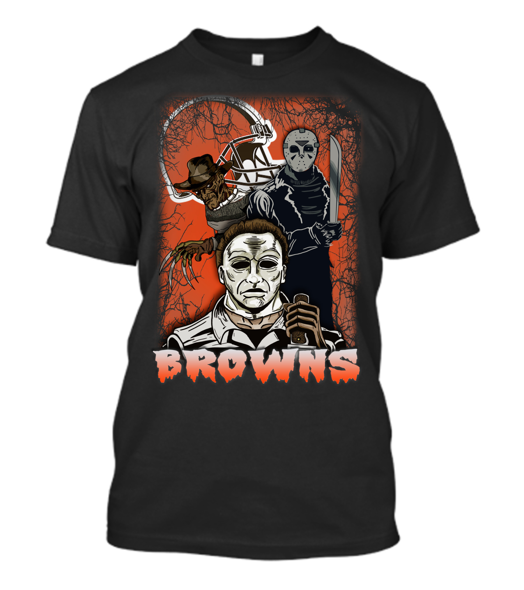Browns Horror Icons With Helmet T-Shirt