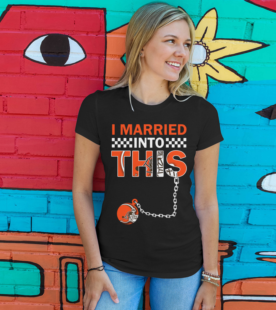 Cleveland Browns I Married Into This Chain Helmet T-Shirt