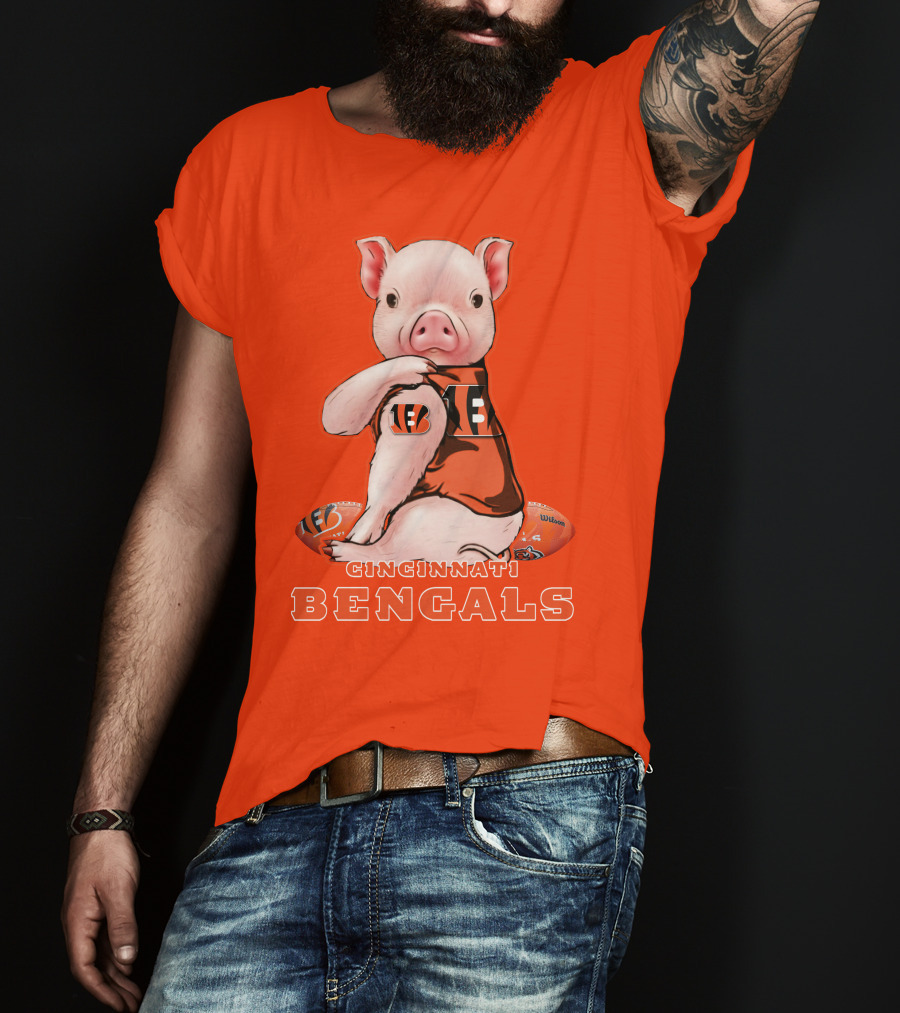 Cincinnati Bengals Pig With Football T-Shirt