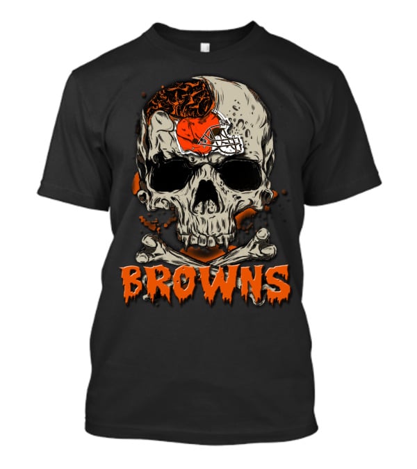 Cleveland Browns Skull And Crossbones Helmet T-Shirt