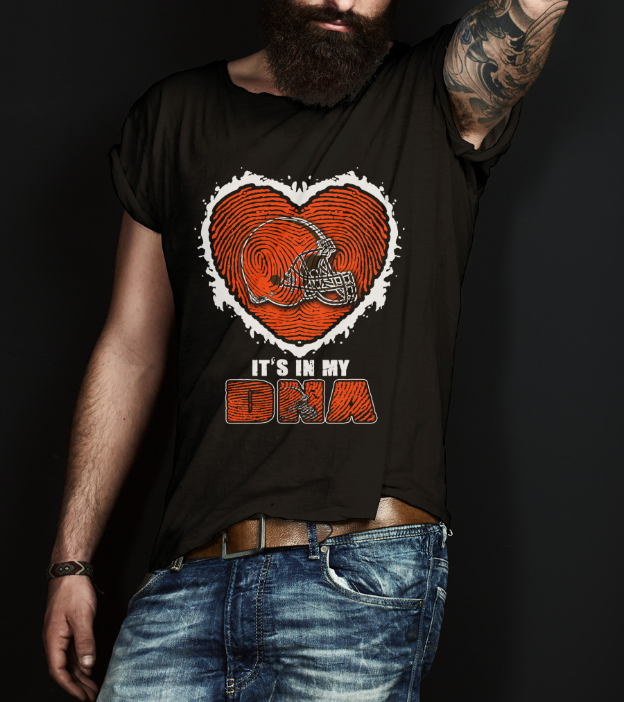 It's In My DNA Cleveland Browns Heart Helmet T-Shirt