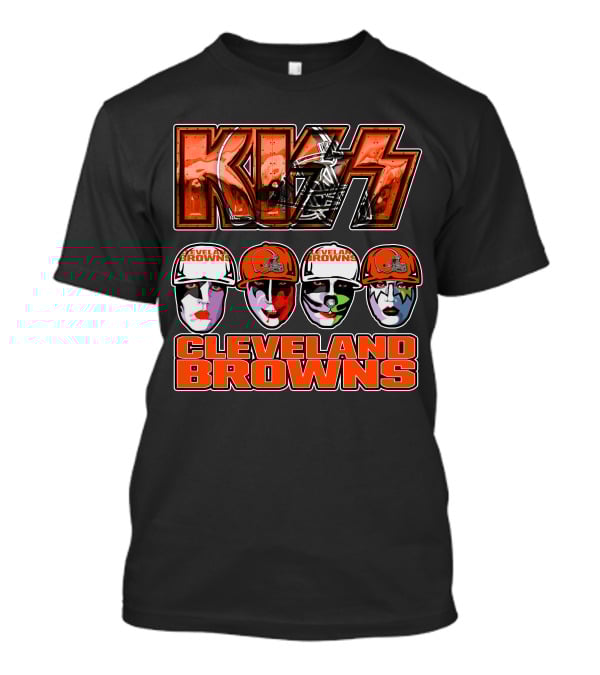 KISS Cleveland Browns Faces With Helmets T-Shirt