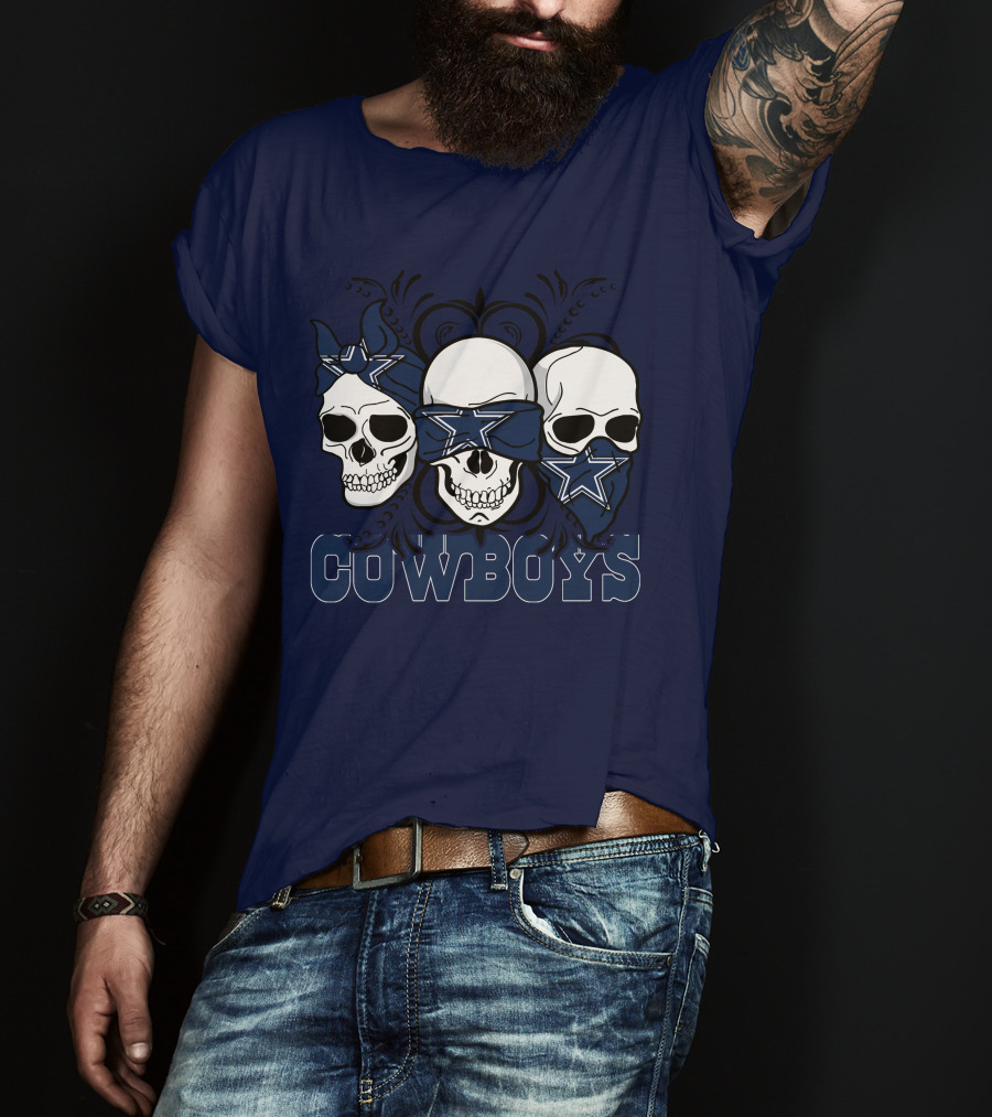 Cowboys Three Skulls Bandana Stars T-Shirt