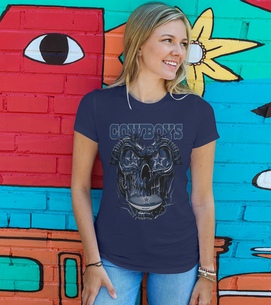 COWBOYS Dragonskull Dallas Football Helmet T-Shirt