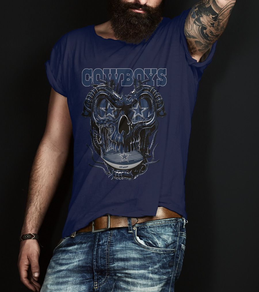 COWBOYS Dragonskull Dallas Football Helmet T-Shirt