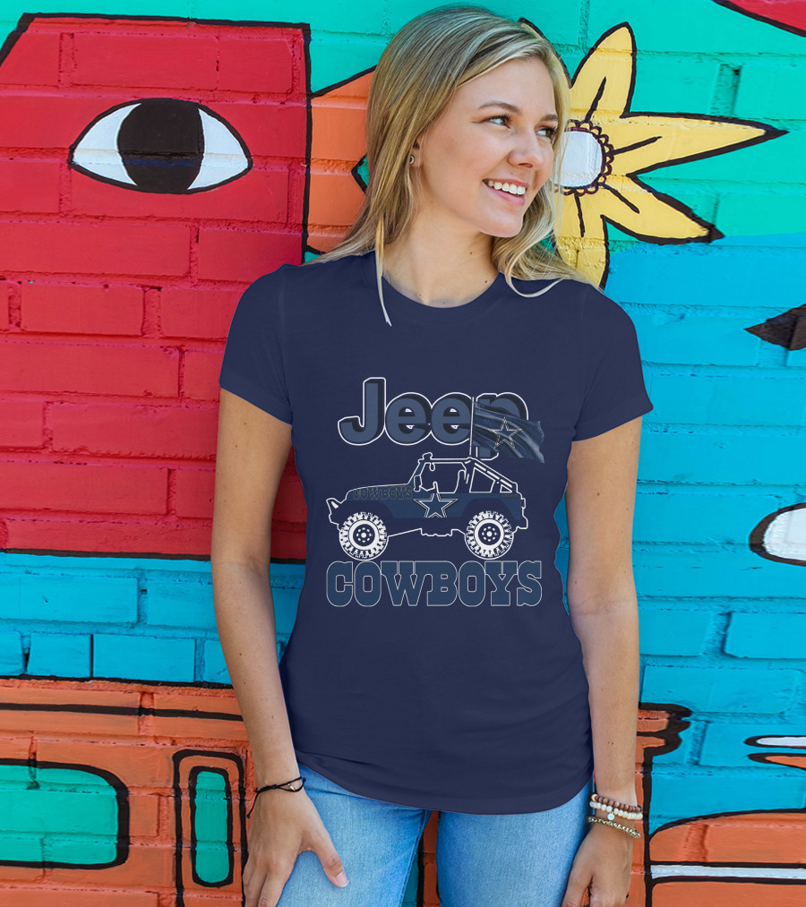 Jeep Dallas Cowboys Star Logo Off-Road Vehicle Fan Gear T-Shirt