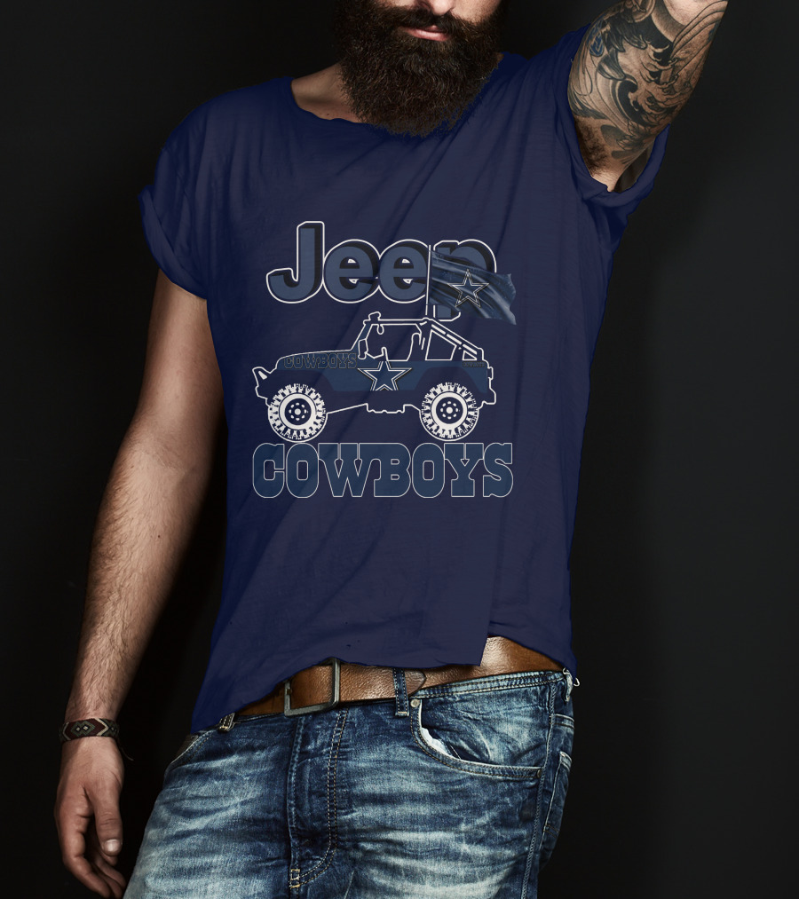 Jeep Dallas Cowboys Star Logo Off-Road Vehicle Fan Gear T-Shirt