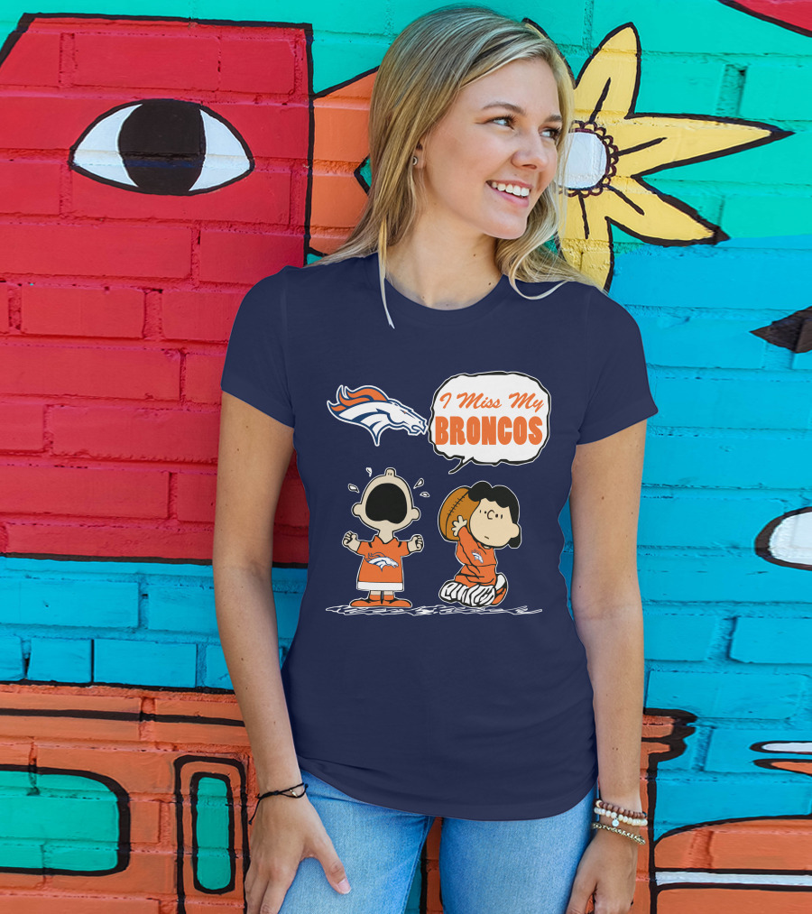 I Miss My Broncos Denver Broncos 72 Comic Style Football Fans T-Shirt