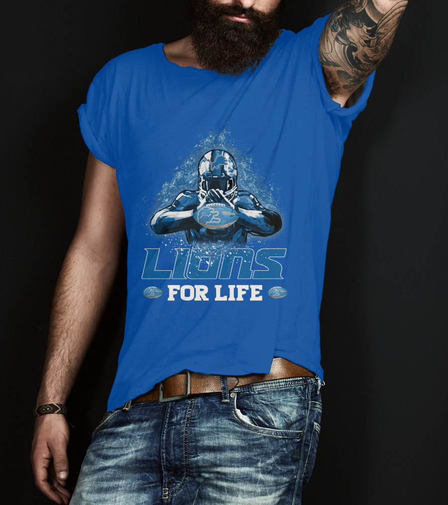 Lions For Life Detroit Lions Football Player T-Shirt