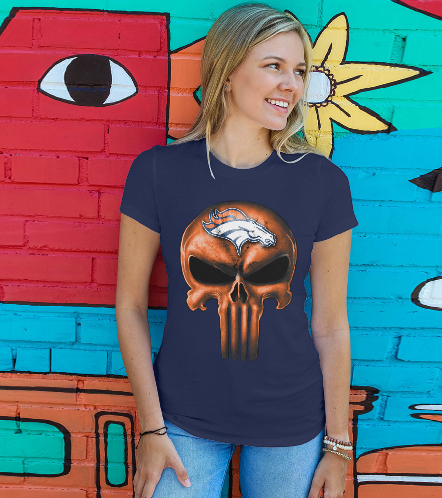 Skull Denver Broncos T-Shirt