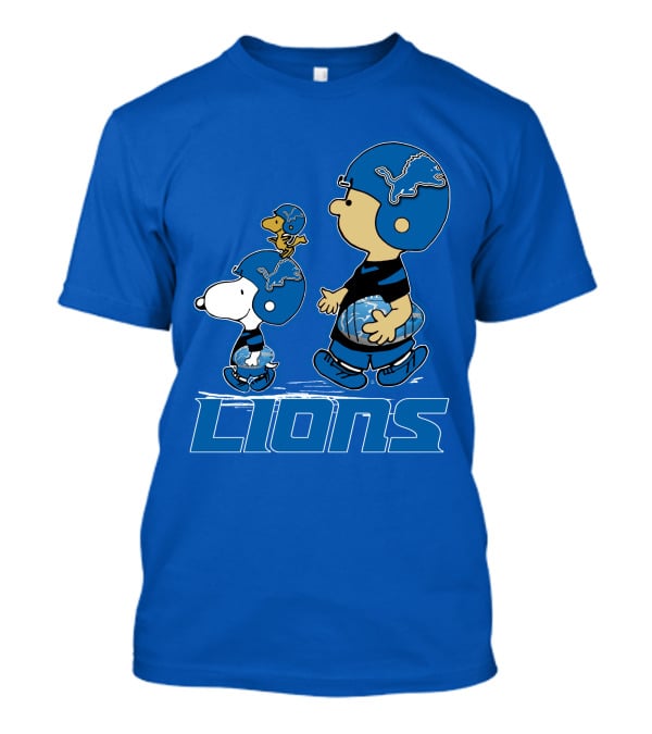 Snpfootball DETROIT LIONS Peanuts Helmet Blue T-Shirt