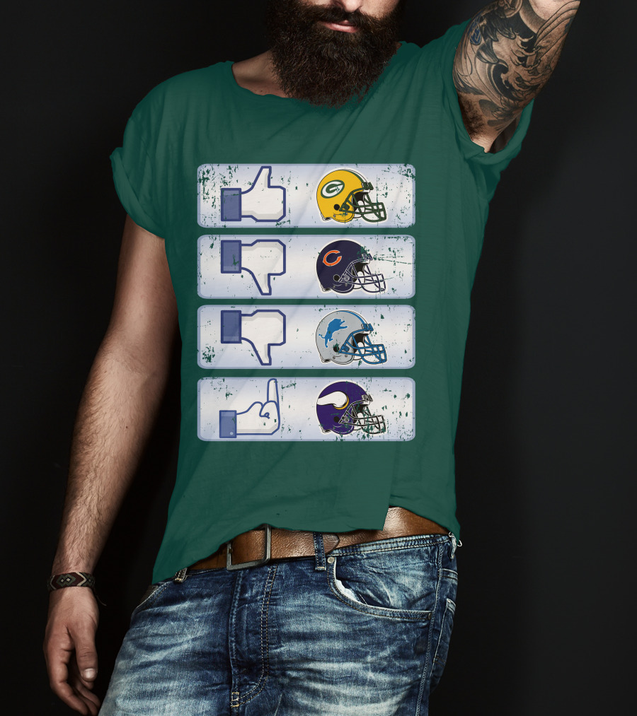 Green Bay Packers Chicago Bears Detroit Lions Minnesota Vikings Nfl Rivalry Icons T-Shirt