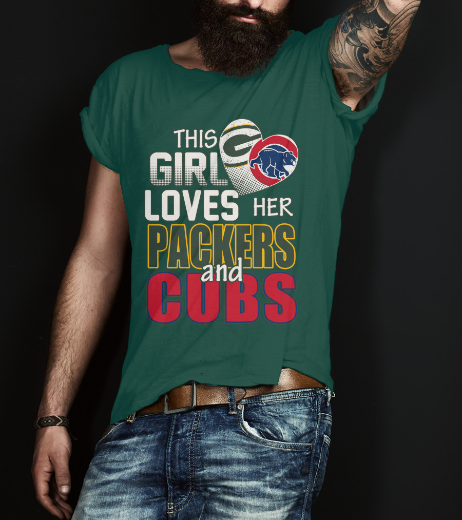 This Girl Loves Her Packers And Cubs T-Shirt
