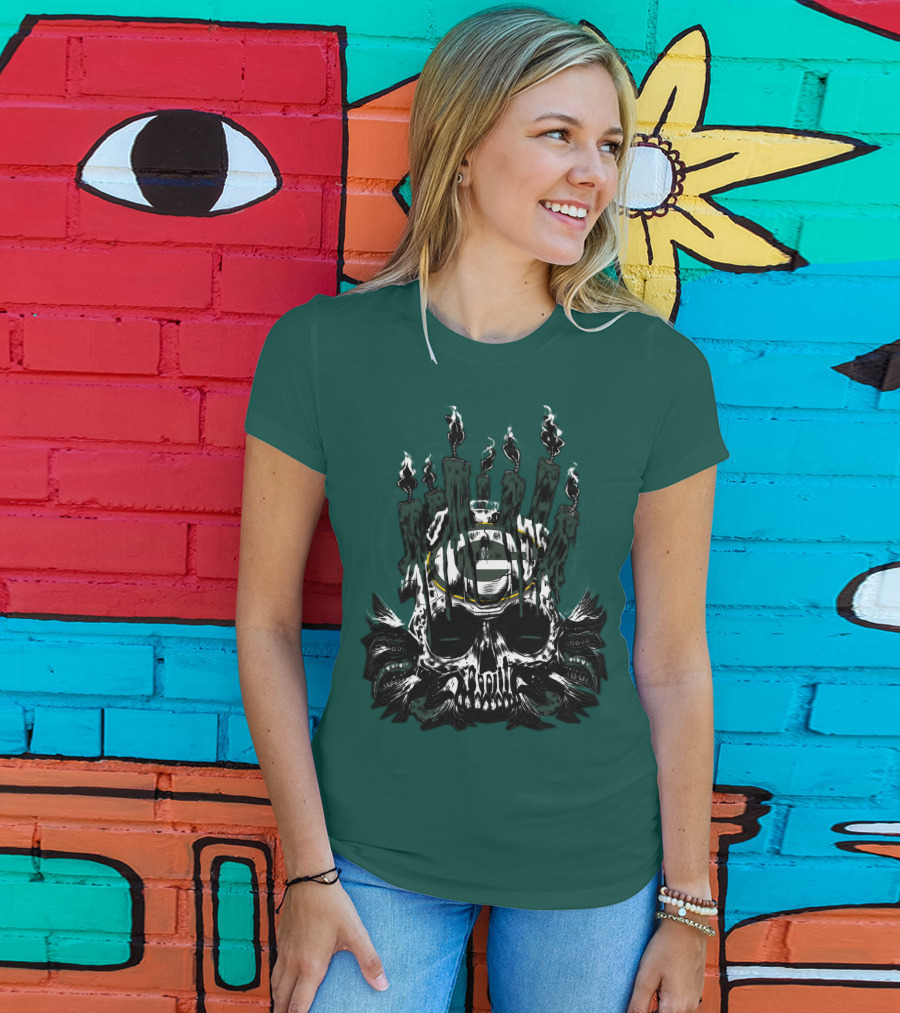 Green Bay Packers Skull Candle T-Shirt