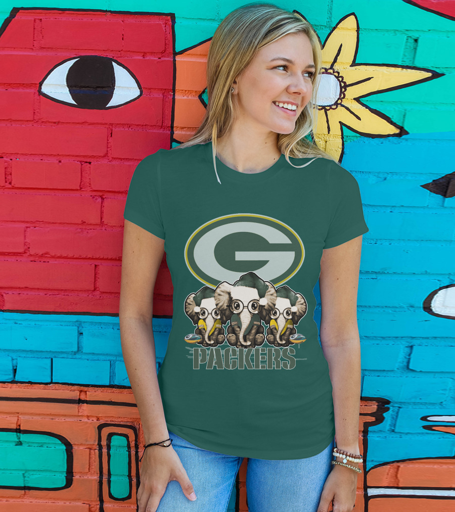 Elephant Packers Christmas Green Bay Packers T-Shirt