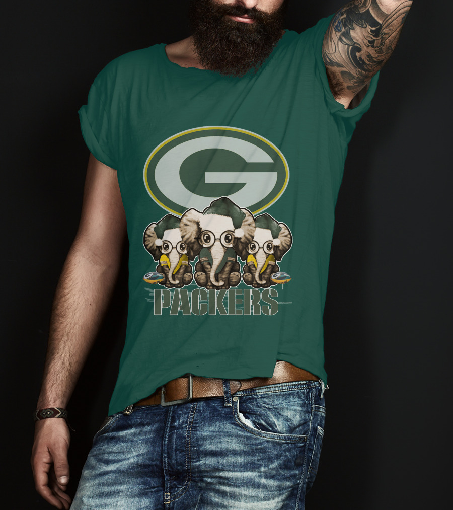 Elephant Packers Christmas Green Bay Packers T-Shirt