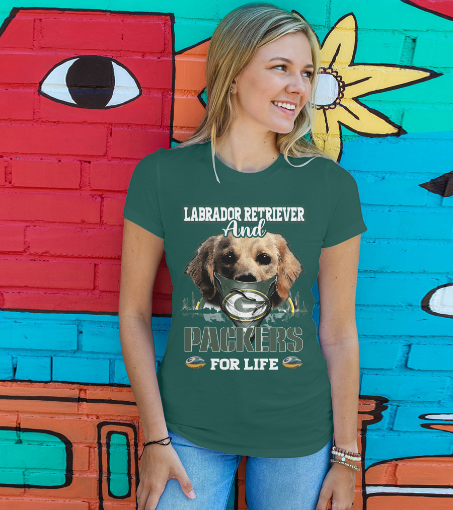 Labrador Retriever And Packers For Life Green Bay Packers T-Shirt