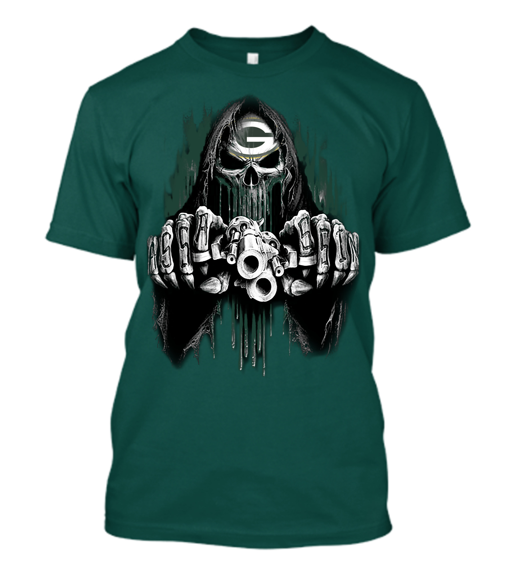 Green Bay Packers G Skull Grim Reaper 84 T-Shirt