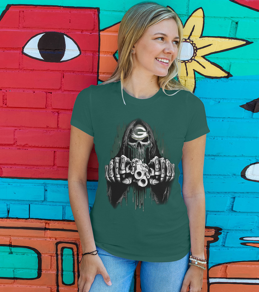 Green Bay Packers G Skull Grim Reaper 84 T-Shirt