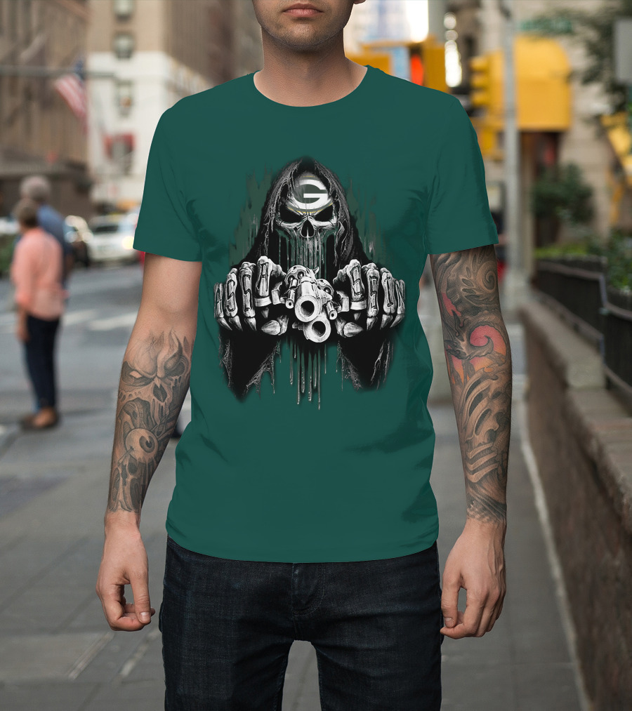 Green Bay Packers G Skull Grim Reaper 84 T-Shirt