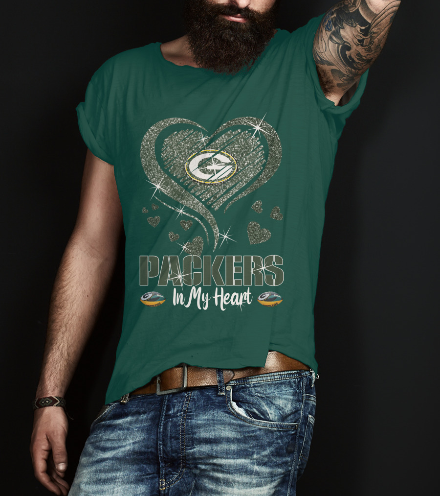 Packers In My Heart Green Bay Packers T-Shirt