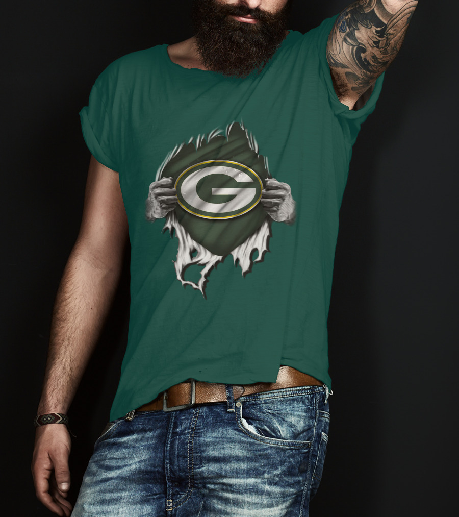 Green Bay Packers Torn Logo Superfan T-Shirt