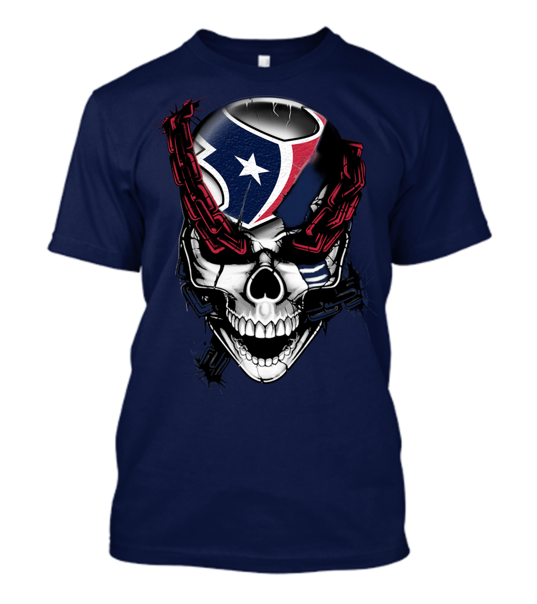 Houston Texans Skull With Chains T-Shirt