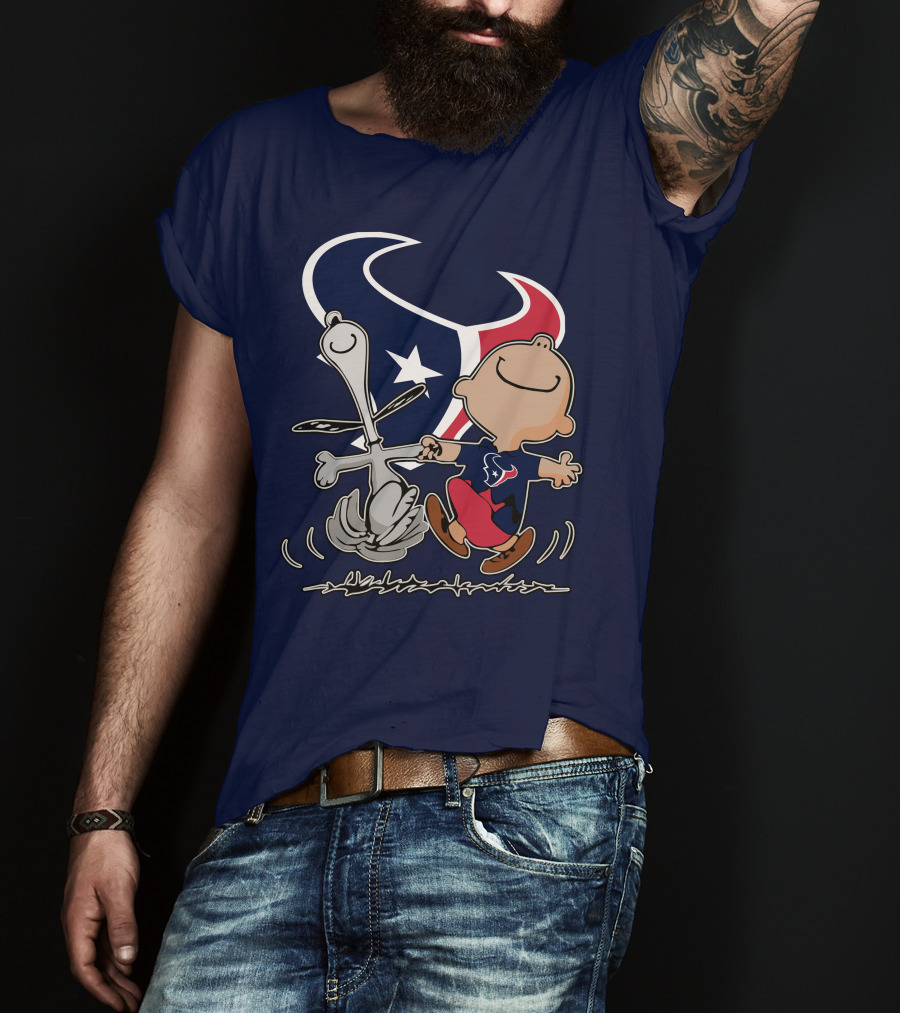 Houston Texans Snoopy And Friends Dance Vui Lòng Không Dùng Peanυts Này T-Shirt