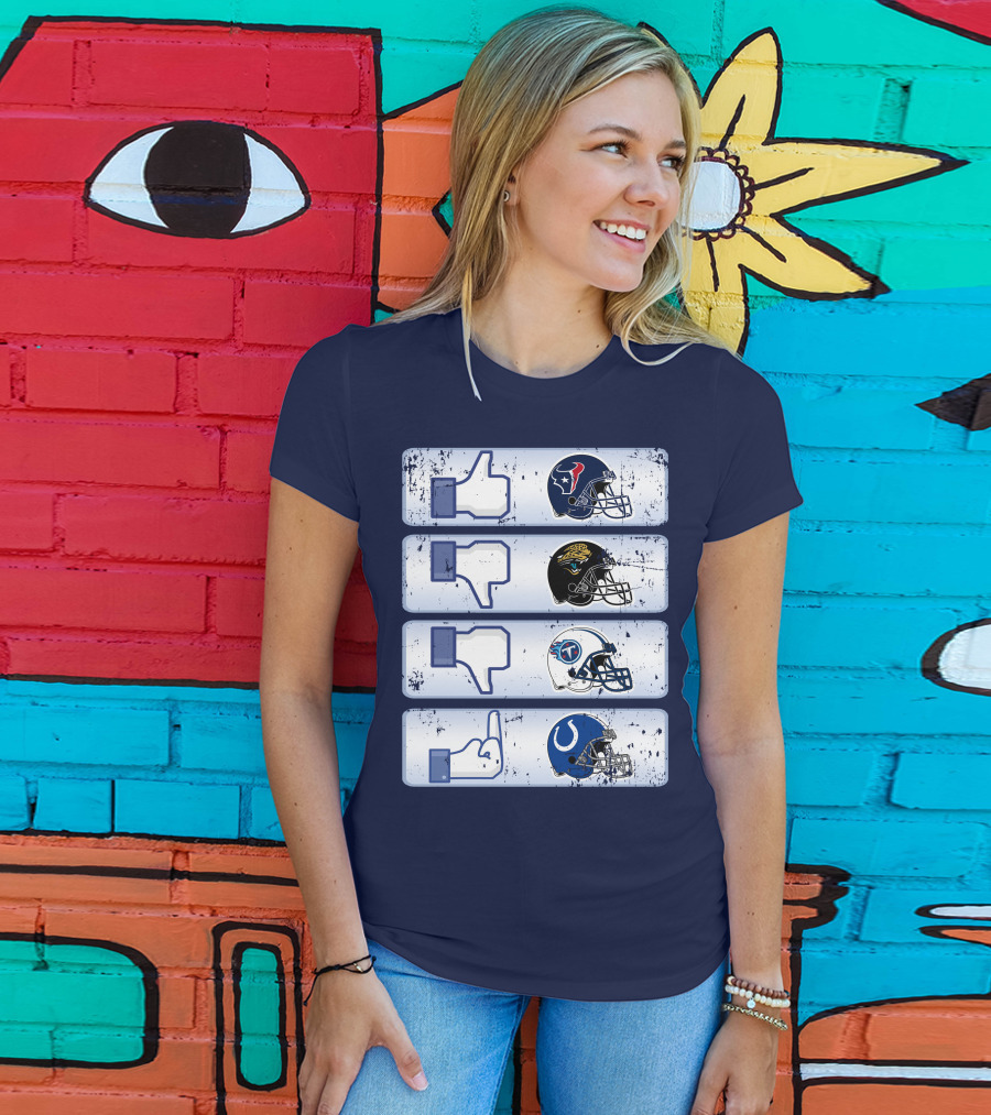 Houston Texans Like Jaguars Dislike Titans Meh Colts Middle Finger T-Shirt