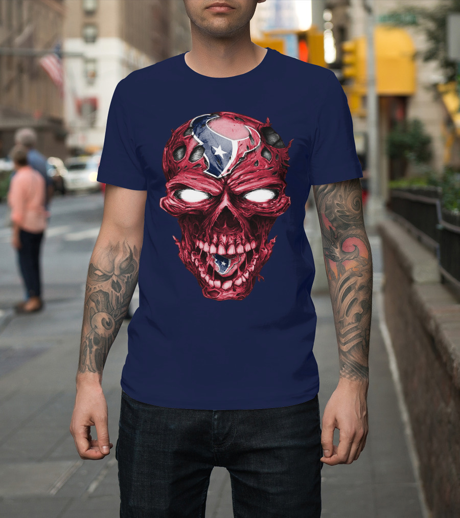 Skull Houston Texans Logo Horror T-Shirt