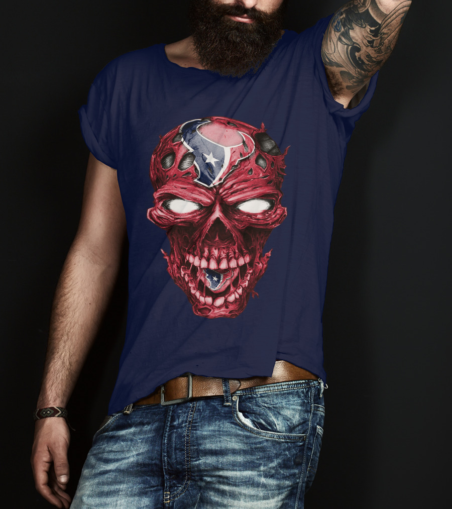 Skull Houston Texans Logo Horror T-Shirt