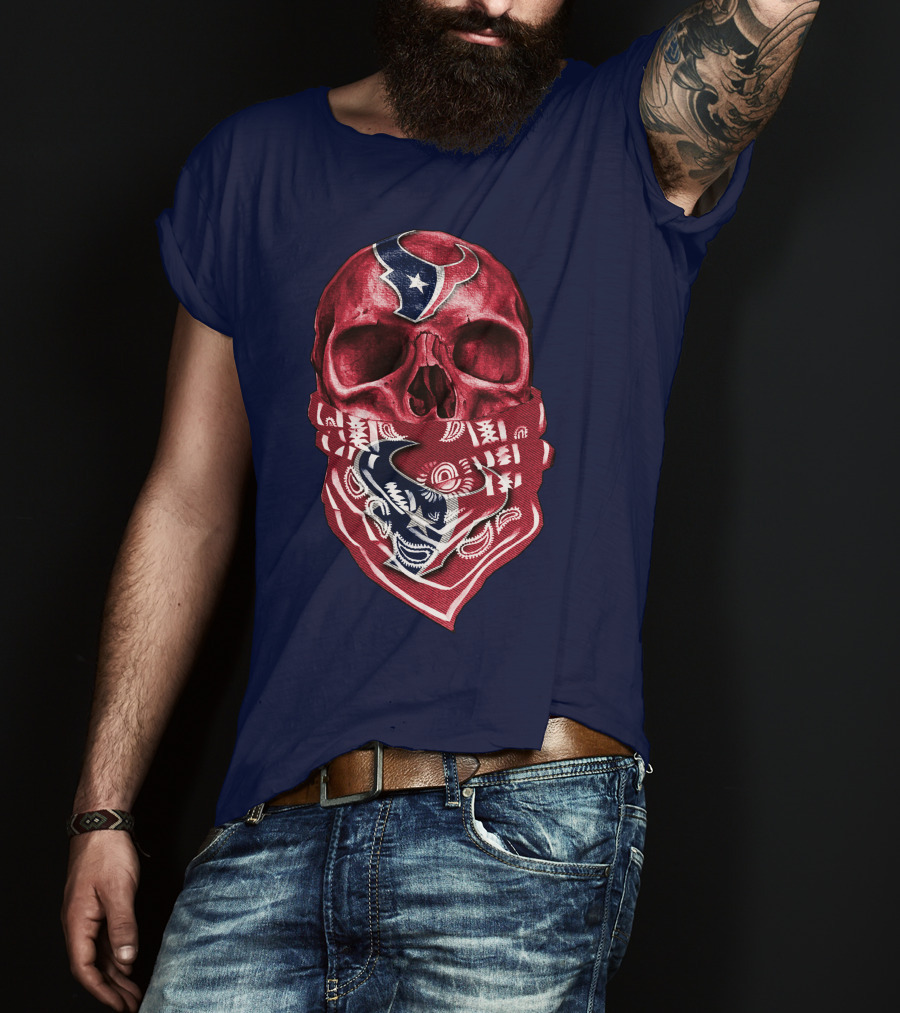Houston Texans Skull Bandana T-Shirt