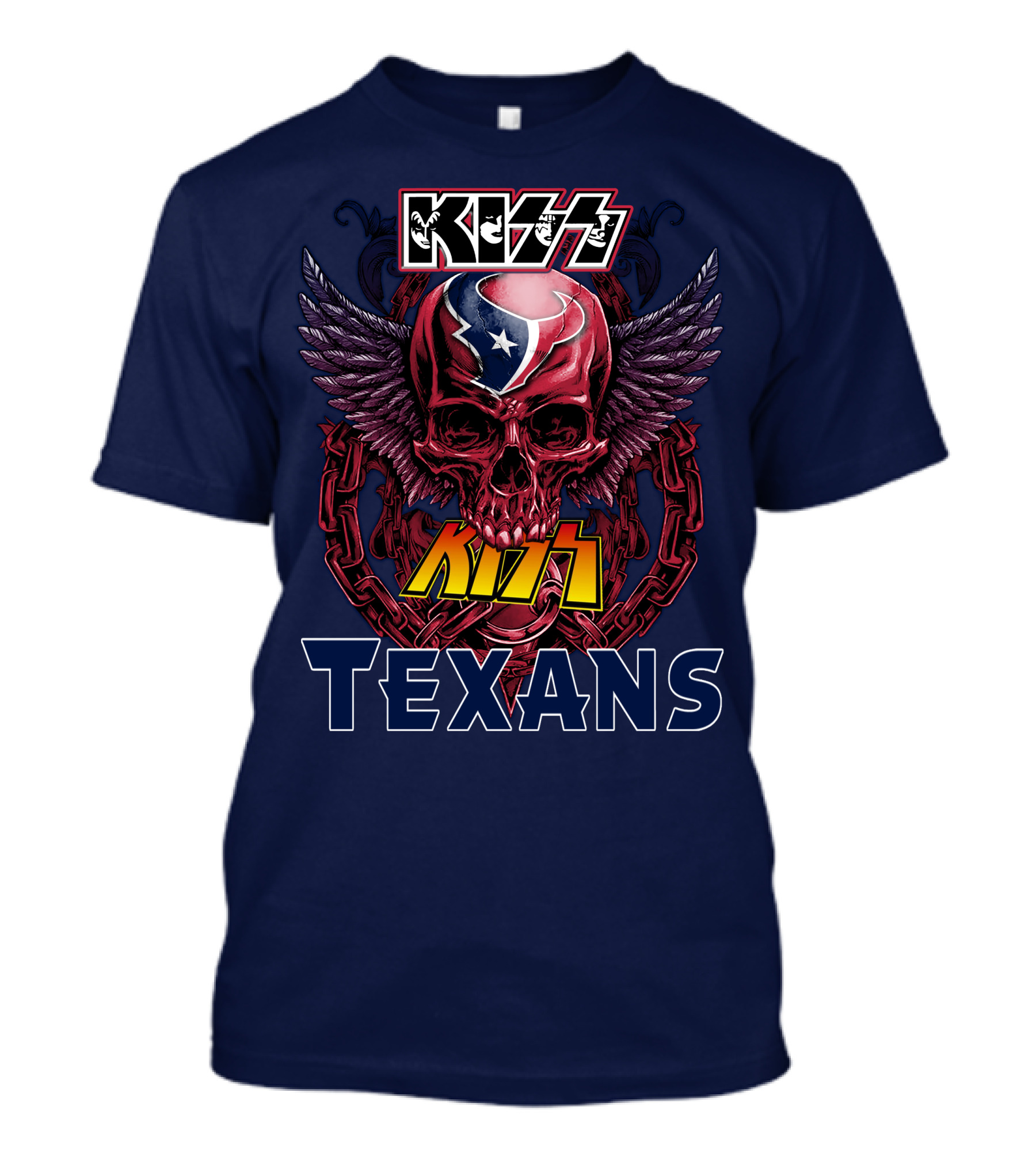 KISS Houston Texans Skull Wings T-Shirt