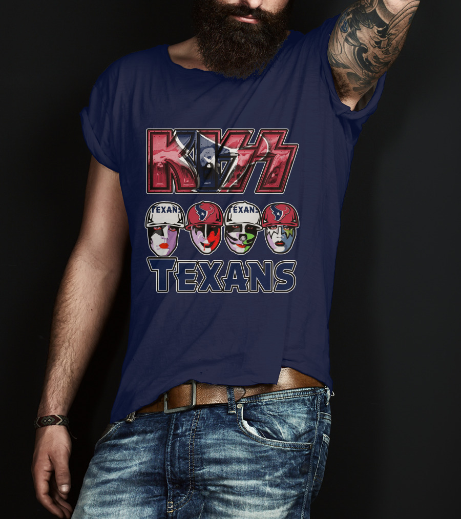 Kiss Texans Band Face Paint NFL T-Shirt