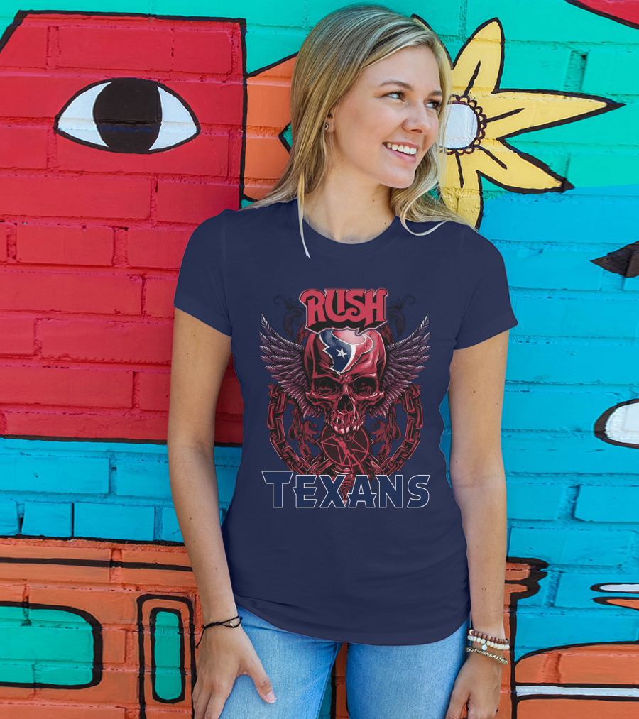 Rush Texans Skull Wings Iconic T-Shirt