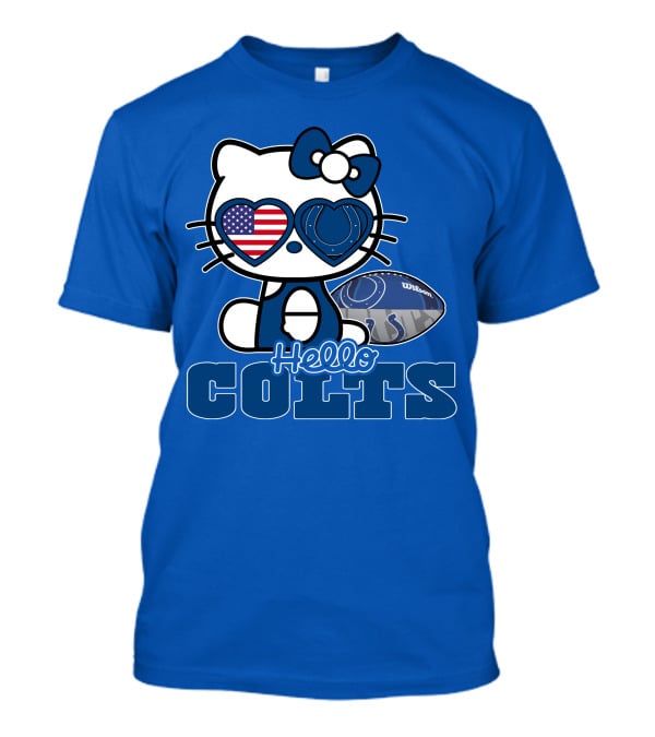 Hello Kitty Indianapolis Colts Football Fan USA Flag T-Shirt
