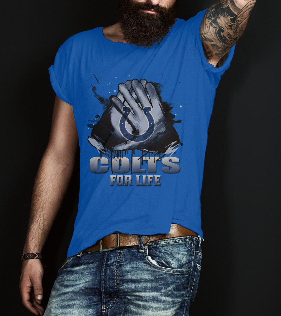Indianapolis Colts For Life Hands Logo T-Shirt