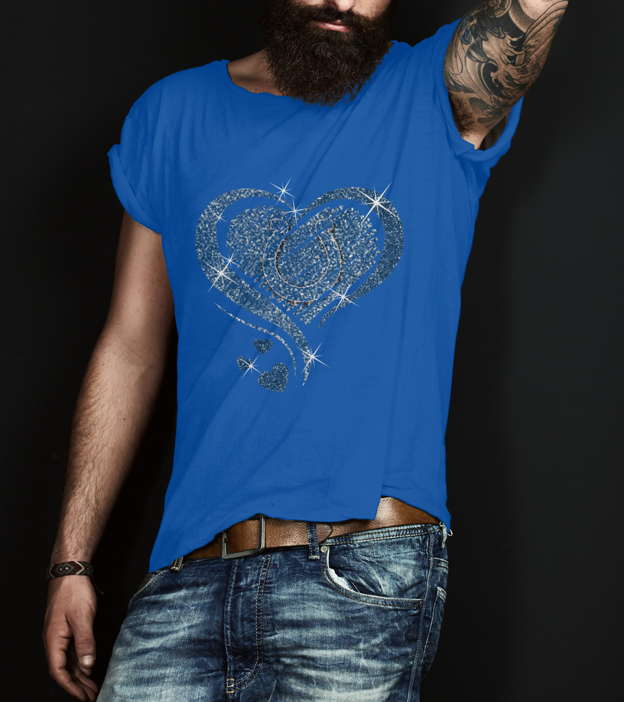 Heart Diamond Glitter Indianapolis Colts Sparkle T-Shirt