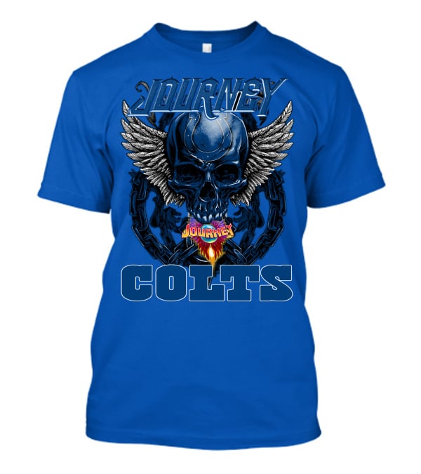 Journey Indianapolis Colts Skull Wings Chains T-Shirt