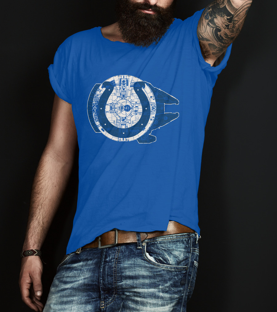 Indianapolis Colts 55 Millennium Falcon Blueprint T-Shirt
