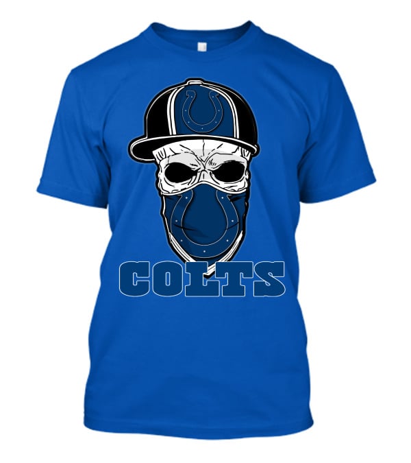 Skull Cap Colts Logo Indianapolis Colts T-Shirt