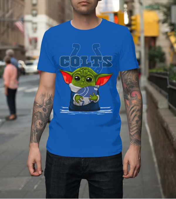 Shirt: Yoda Holding Football with Indianapolis Colts T-Shirt Yoda Holding Football with Indianapolis Colts T-Shirt