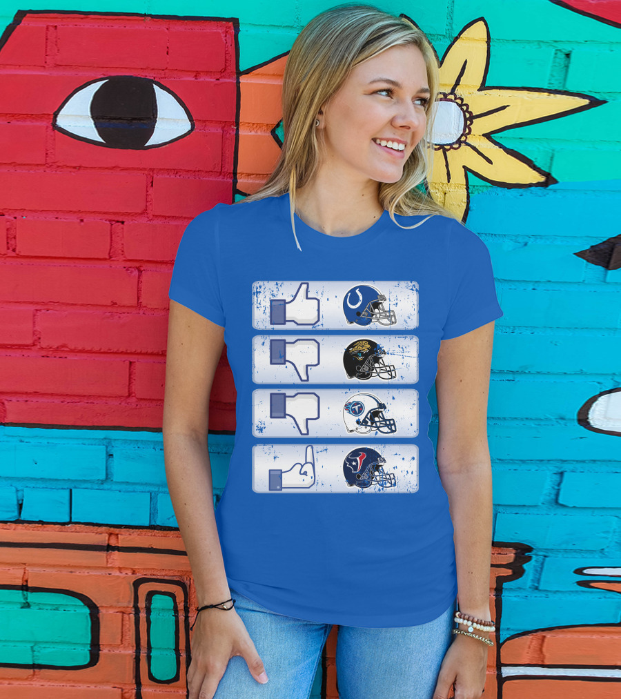 Indianapolis Colts Helmet Thumbs Up Rival Nfl Teams Jaguars Titans Texans T-Shirt