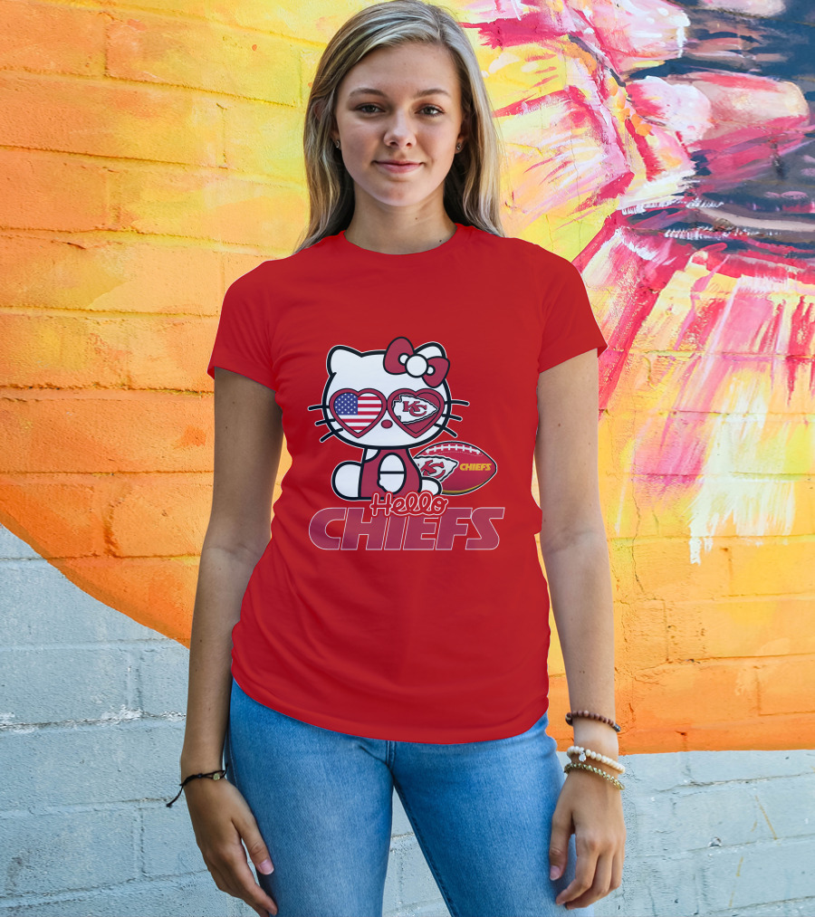 Hello Kitty Chiefs Kansas City Football USA T-Shirt