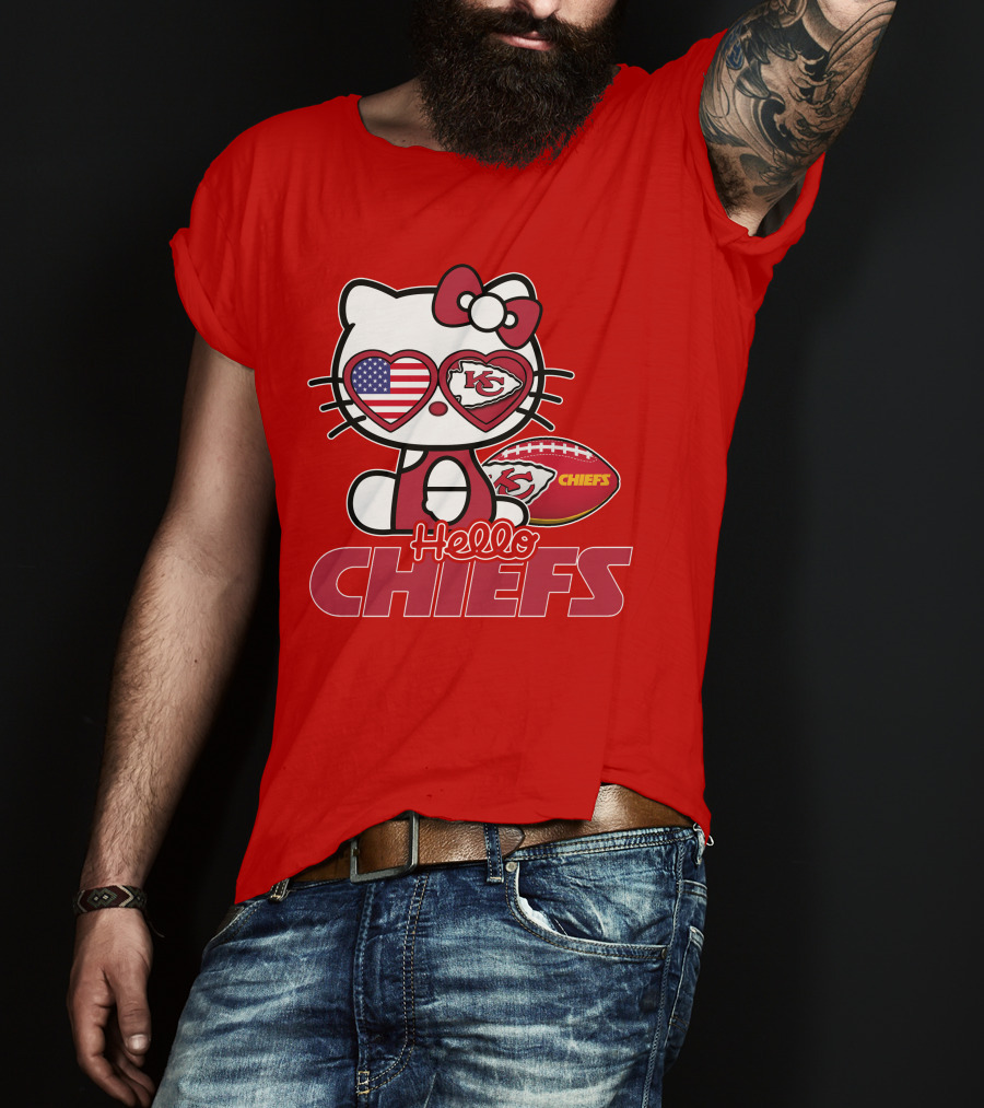 Hello Kitty Chiefs Kansas City Football USA T-Shirt