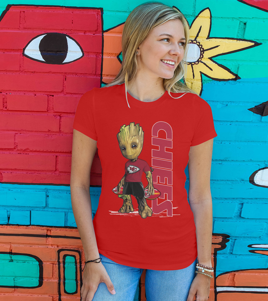 Groot V1 Kansas City Chiefs Football Character Chiefs T-Shirt