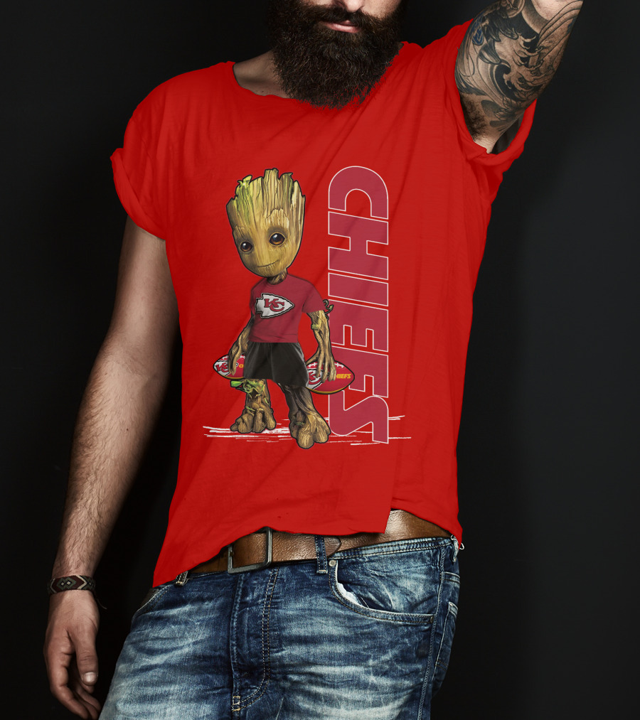 Groot V1 Kansas City Chiefs Football Character Chiefs T-Shirt
