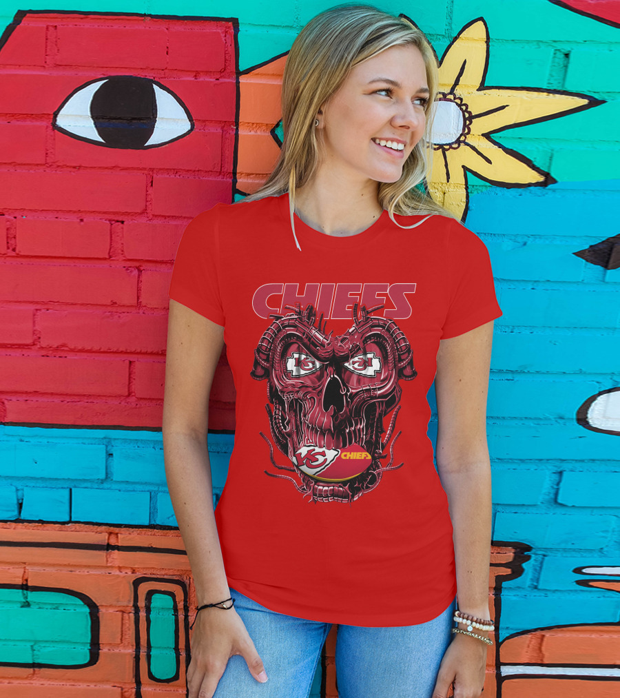 Chiefs Dragonskull Kansas City Football T-Shirt