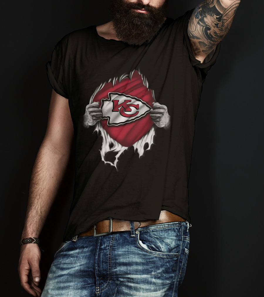 Kansas City Chiefs Logo Torn Open T-Shirt